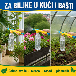 Ručna prskalica za plastične flaše – podesiva maglica i mlaz