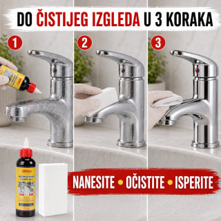Gel za uklanjanje kamenca i tragova vode sa slavina i inox površina – 150 ml