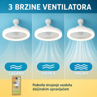 Plafonski LED ventilator 2 u 1 sa klasičnim E27 grlom i daljinskim upravljačem – 40 W