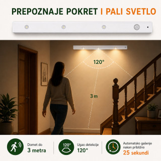 Magnetna LED lampa sa senzorom pokreta 40 cm sa USB kablom