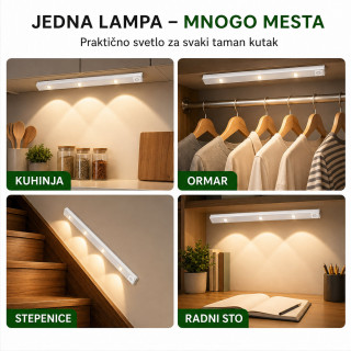Magnetna LED lampa sa senzorom pokreta 40 cm sa USB kablom