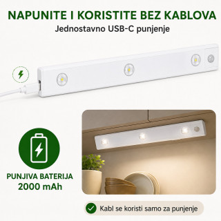Magnetna LED lampa sa senzorom pokreta 40 cm sa USB kablom