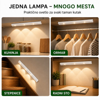 Magnetna LED lampa sa senzorom pokreta 40 cm sa USB kablom