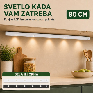 Magnetna LED lampa sa senzorom pokreta 80 cm sa USB kablom
