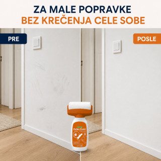 Valjak sa belom bojom za brzo krečenje i osvežavanje zidova – 500 g