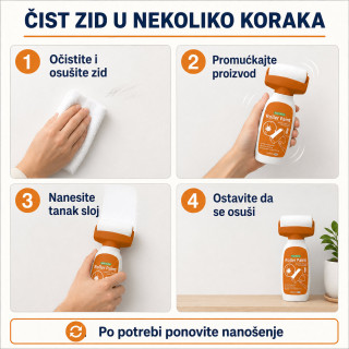 Valjak sa belom bojom za brzo krečenje i osvežavanje zidova – 500 g