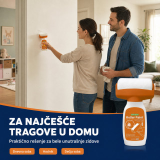 Valjak sa belom bojom za brzo krečenje i osvežavanje zidova – 500 g