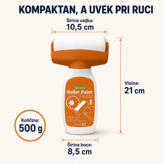 Valjak sa belom bojom za brzo krečenje i osvežavanje zidova – 500 g