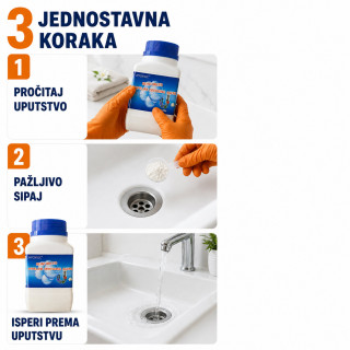 Tornado prah za otčepljenje i čišćenje odvoda – 260 g