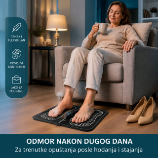 EMS masažer za stopala – 8 režima i 19 nivoa intenziteta