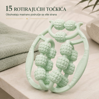 Ručni kružni masažer sa 15 rotirajućih točkića za noge i ruke