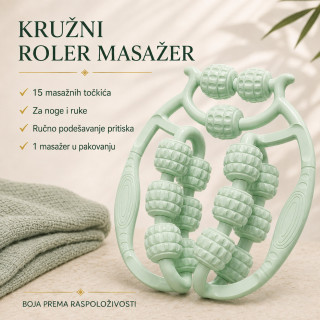 Ručni kružni masažer sa 15 rotirajućih točkića za noge i ruke