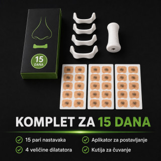 Magnetne trakice za lakše disanje kroz nos –  Spoljašnji dilatator set za 15 dana