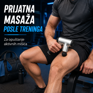 Bežični masažni pištolj sa 4 glave i podesivim intenzitetom