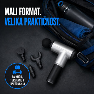 Bežični masažni pištolj sa 4 glave i podesivim intenzitetom