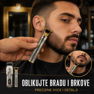 RETRO Bežični set za šišanje i oblikovanje brade 2u1 – mašinica + precizni T-trimer