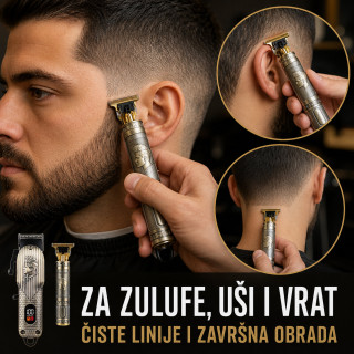 RETRO Bežični set za šišanje i oblikovanje brade 2u1 – mašinica + precizni T-trimer