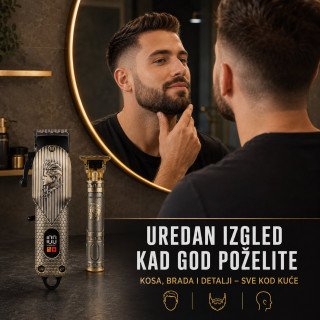 RETRO Bežični set za šišanje i oblikovanje brade 2u1 – mašinica + precizni T-trimer