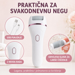Električna turpija za pete i stopala sa USB punjenjem