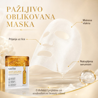 SADOER 24K Zlatna Ampula Maska za lice – intenzivna hidratacija i sjaj