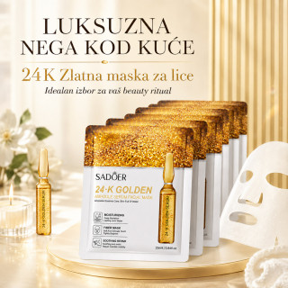 SADOER 24K Zlatna Ampula Maska za lice – intenzivna hidratacija i sjaj