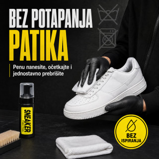 Komplet za čišćenje patika penom – četka, krpa i maramice