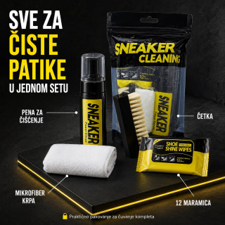 Komplet za čišćenje patika penom – četka, krpa i maramice