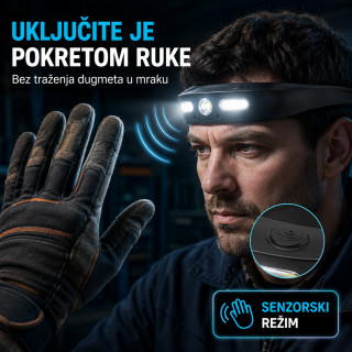 Punjiva LED čeona lampa sa širokim snopom i senzorom pokreta