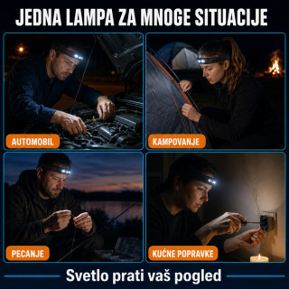 Punjiva LED čeona lampa sa širokim snopom i senzorom pokreta