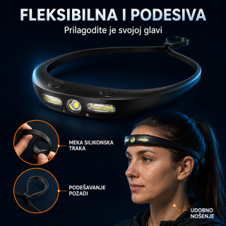 Punjiva LED čeona lampa sa širokim snopom i senzorom pokreta