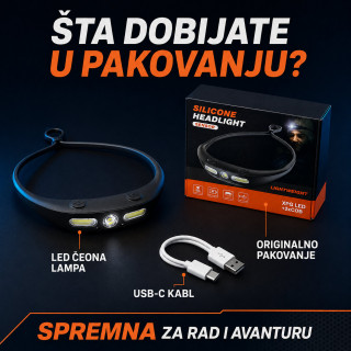 Punjiva LED čeona lampa sa širokim snopom i senzorom pokreta