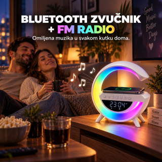 Pametna LED lampa 6u1 sa bežičnim punjačem telefona