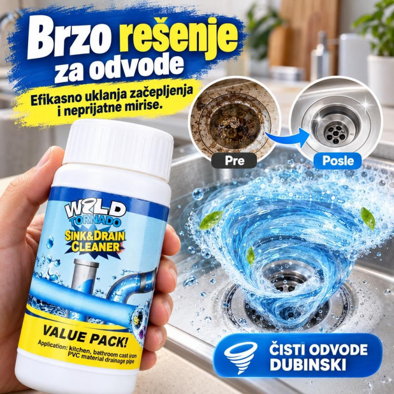 Wild Tornado – Brzo Rešenje za Začepljene Odvode  110g