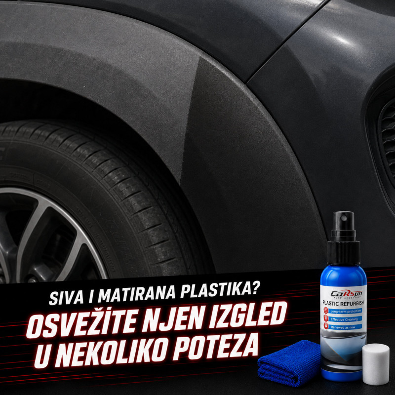 Sprej za obnovu i sjaj plastičnih delova automobila sa mikrofiber krpom – 100 ml