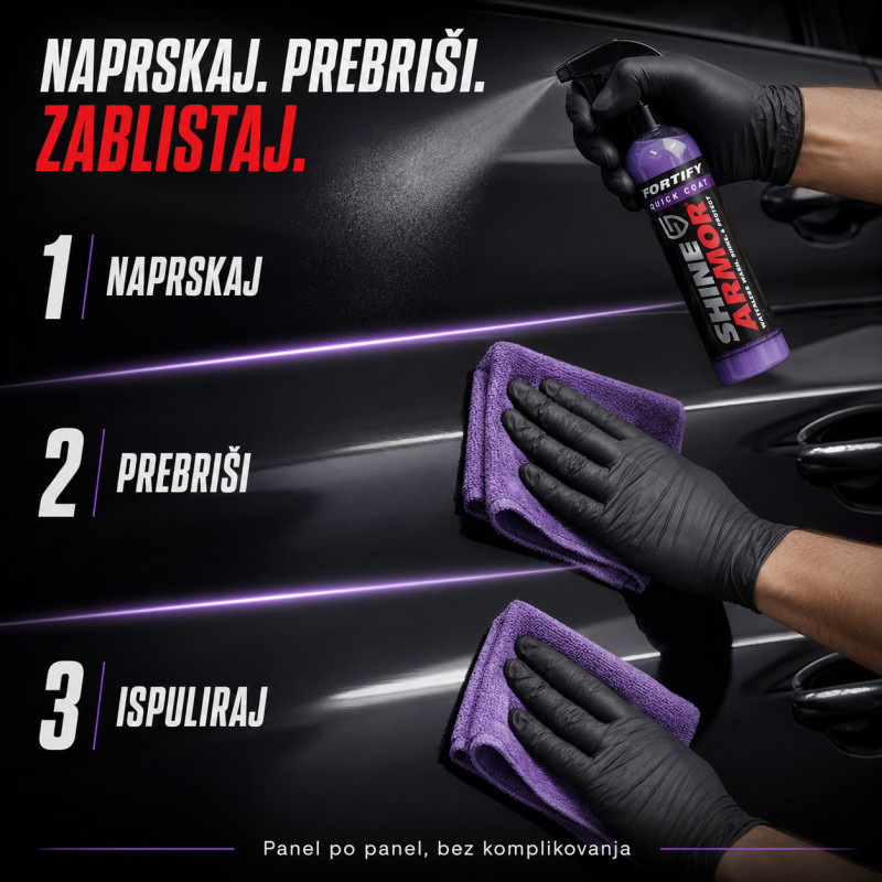 Shine Armor sprej za suvo pranje, sjaj i zaštitu automobila 236 ml