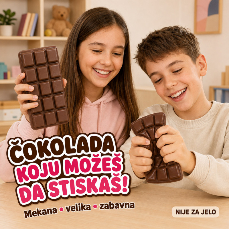 Chocolate Bar Squishy – velika mekana čokolada za stiskanje