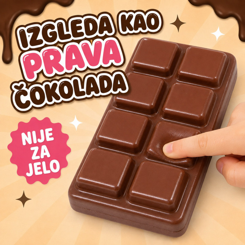Chocolate Bar Squishy – velika mekana čokolada za stiskanje