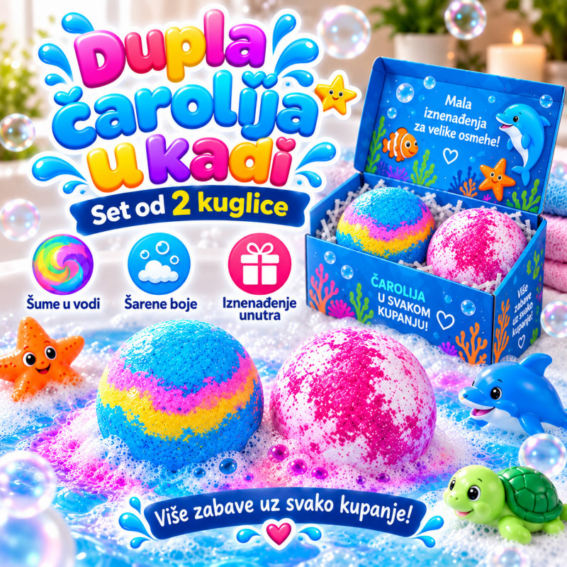 Magične Šumeće Kuglice za kupanje sa iznenađenjem – Set od 2 kom