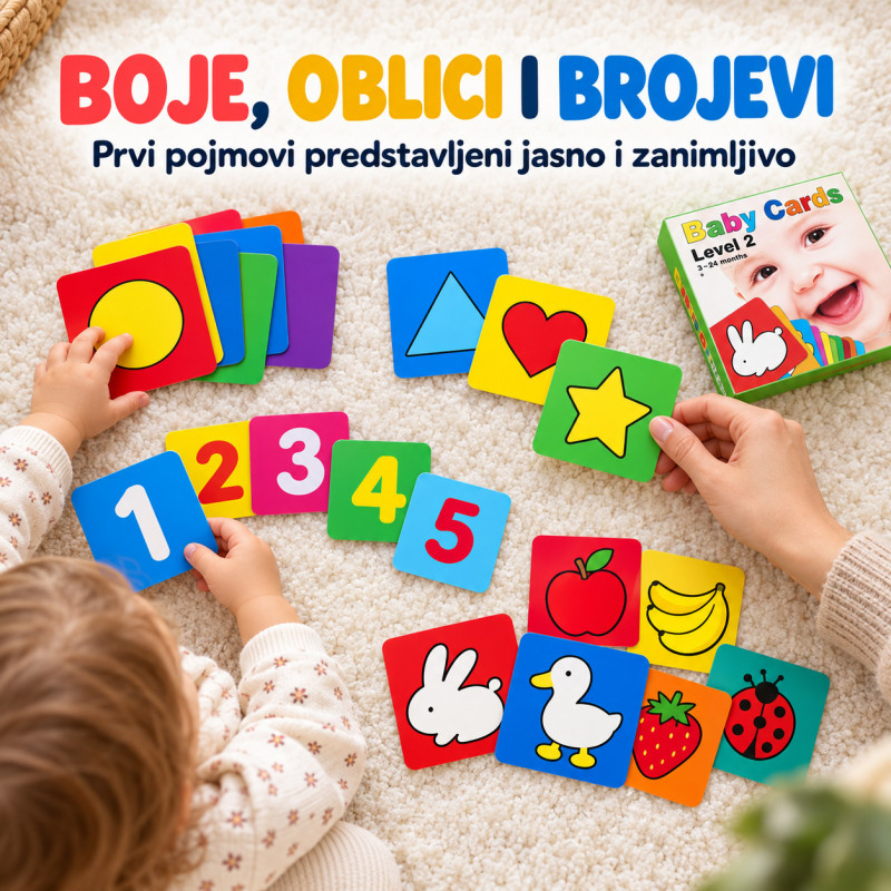 Baby Cards Level 2 – edukativne kartice sa prvim pojmovima (3–24 meseca)