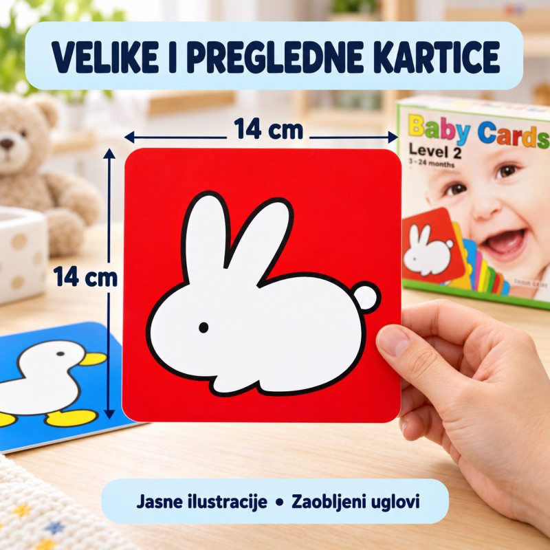 Baby Cards Level 2 – edukativne kartice sa prvim pojmovima (3–24 meseca)