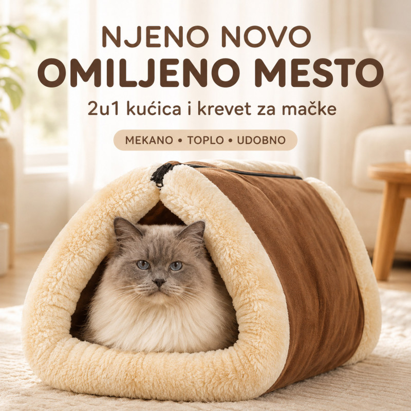 Kitty Shack 2u1 – mekana kućica i krevet za mačke