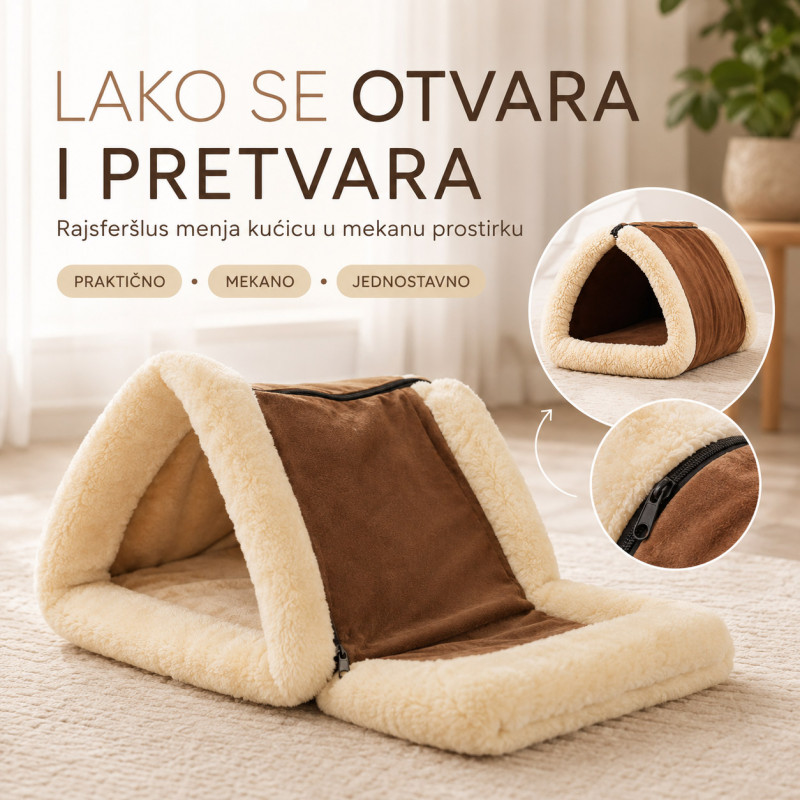 Kitty Shack 2u1 – mekana kućica i krevet za mačke