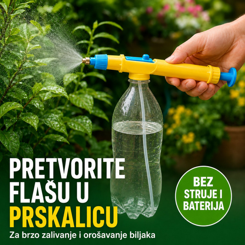 Ručna prskalica za plastične flaše – podesiva maglica i mlaz