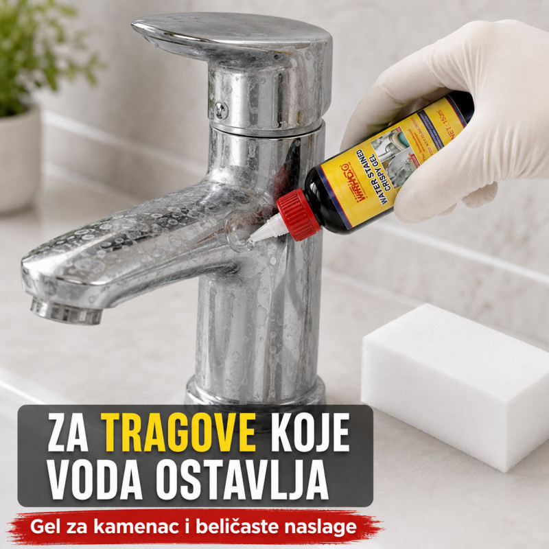 Gel za uklanjanje kamenca i tragova vode sa slavina i inox površina – 150 ml
