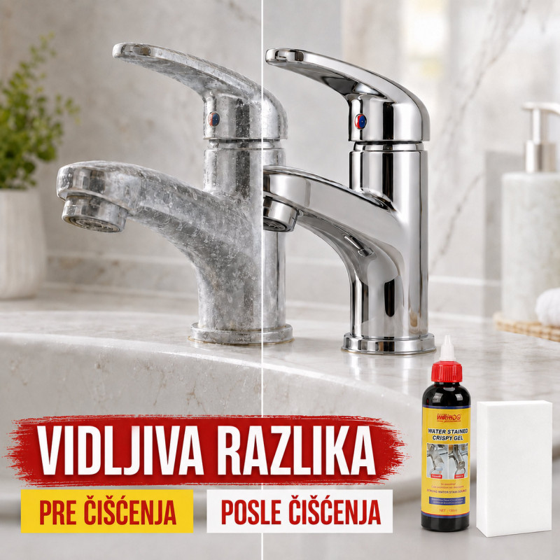 Gel za uklanjanje kamenca i tragova vode sa slavina i inox površina – 150 ml