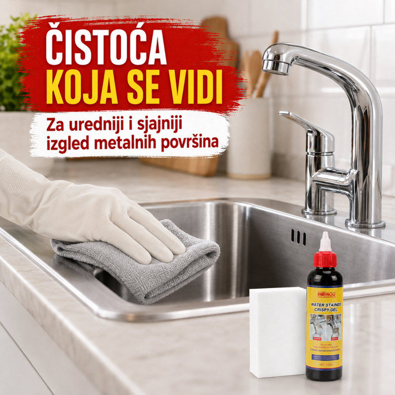 Gel za uklanjanje kamenca i tragova vode sa slavina i inox površina – 150 ml