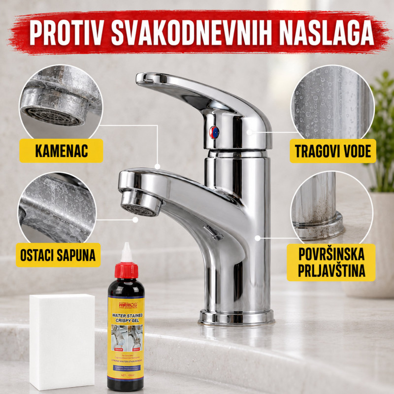 Gel za uklanjanje kamenca i tragova vode sa slavina i inox površina – 150 ml