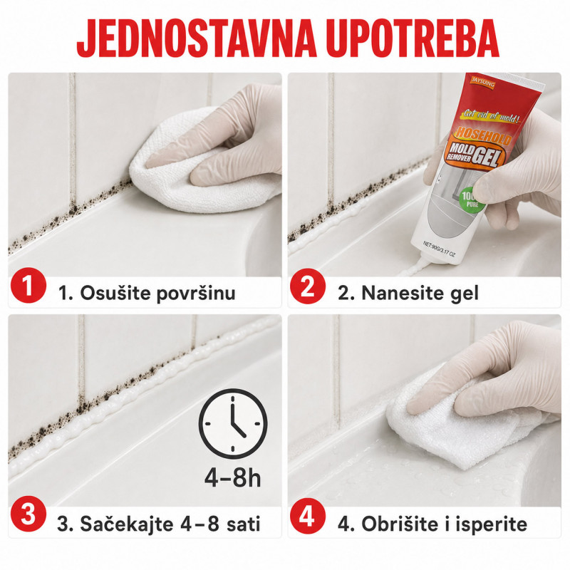 Magičan Gel za uklanjanje tragova buđi sa fuga i silikona