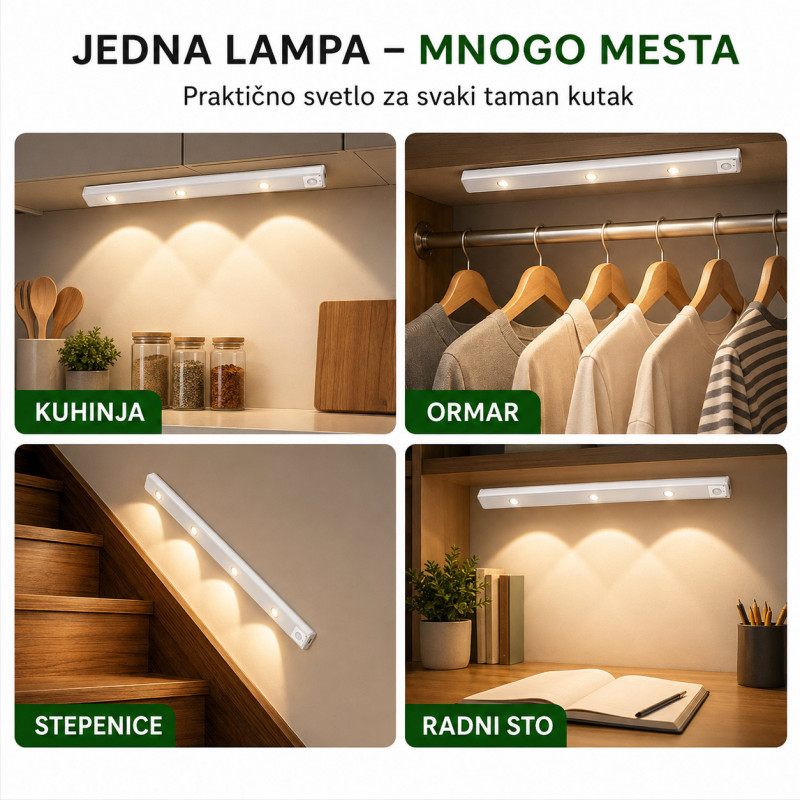 Magnetna LED lampa sa senzorom pokreta 40 cm sa USB kablom