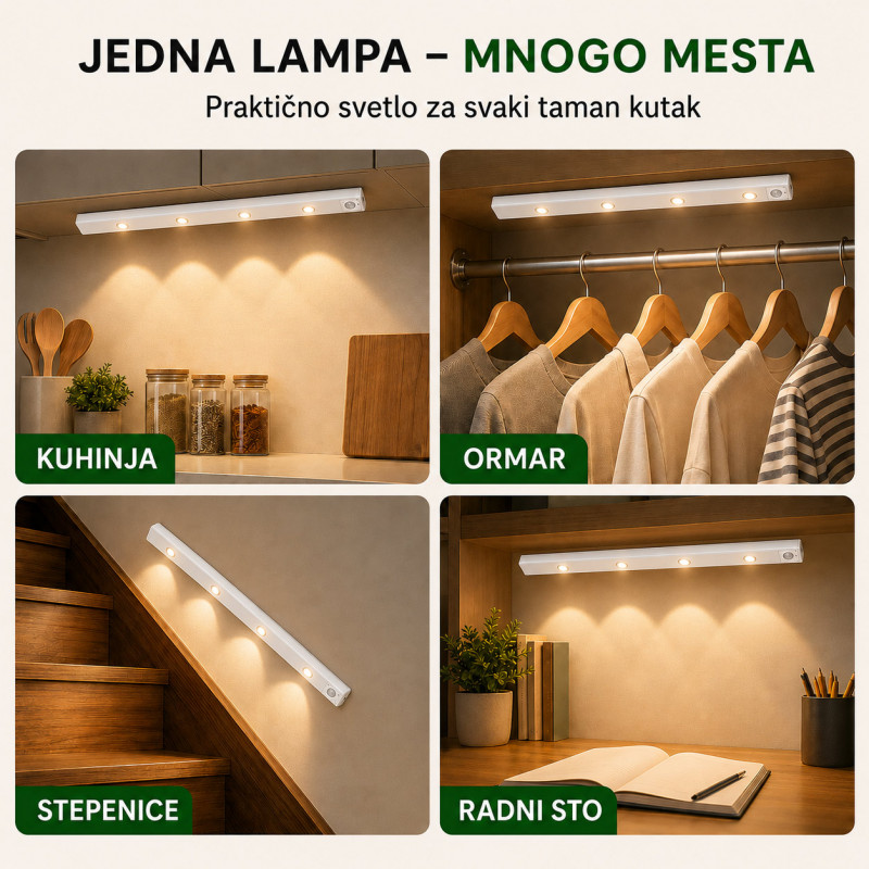 Magnetna LED lampa sa senzorom pokreta 60 cm sa USB kablom